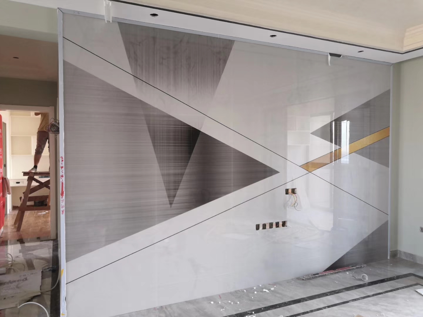 石材背景墙瓷砖颜色搭配效果图,极简大理石瓷砖背景墙效果图