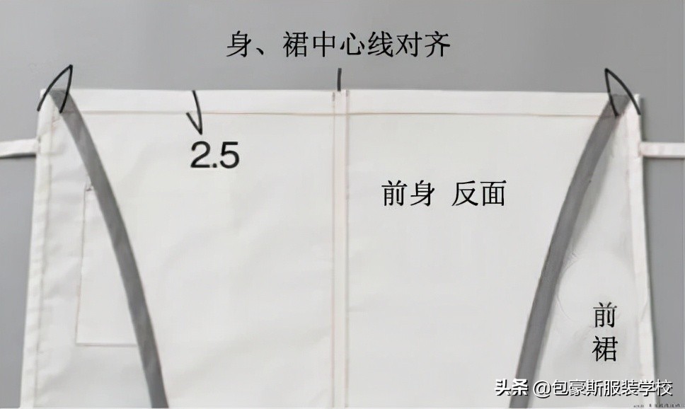 前后双面系带围裙效果附图纸,宝宝前后双面系带围裙