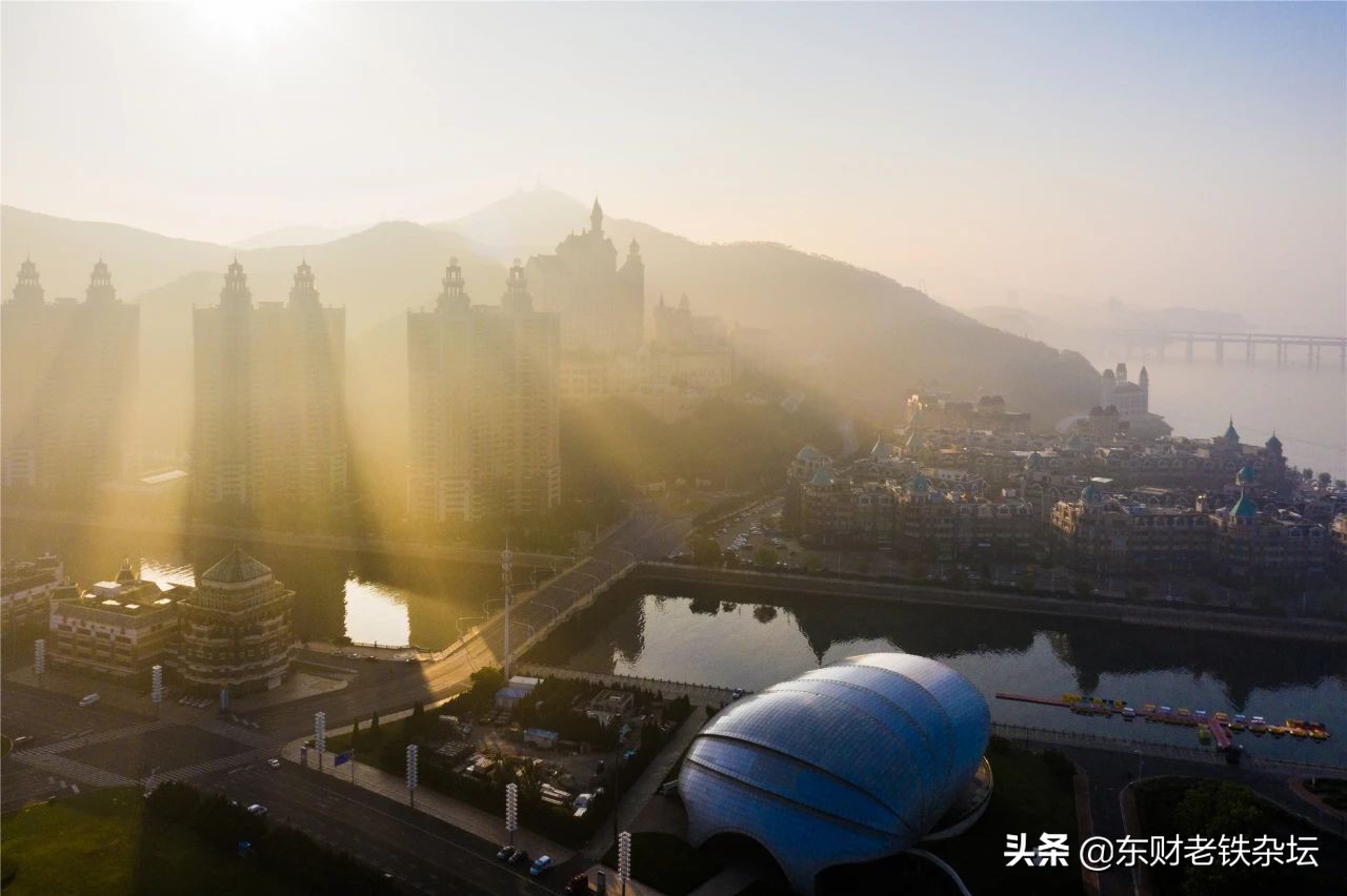 大连星海广场喷泉夜景航拍超清,航拍大连星海广场高清视频