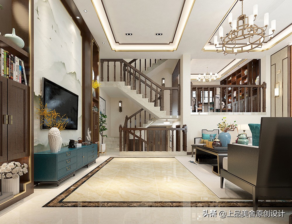 350平米别墅,看多了花里胡哨的风格,最后觉得还是中式最好看