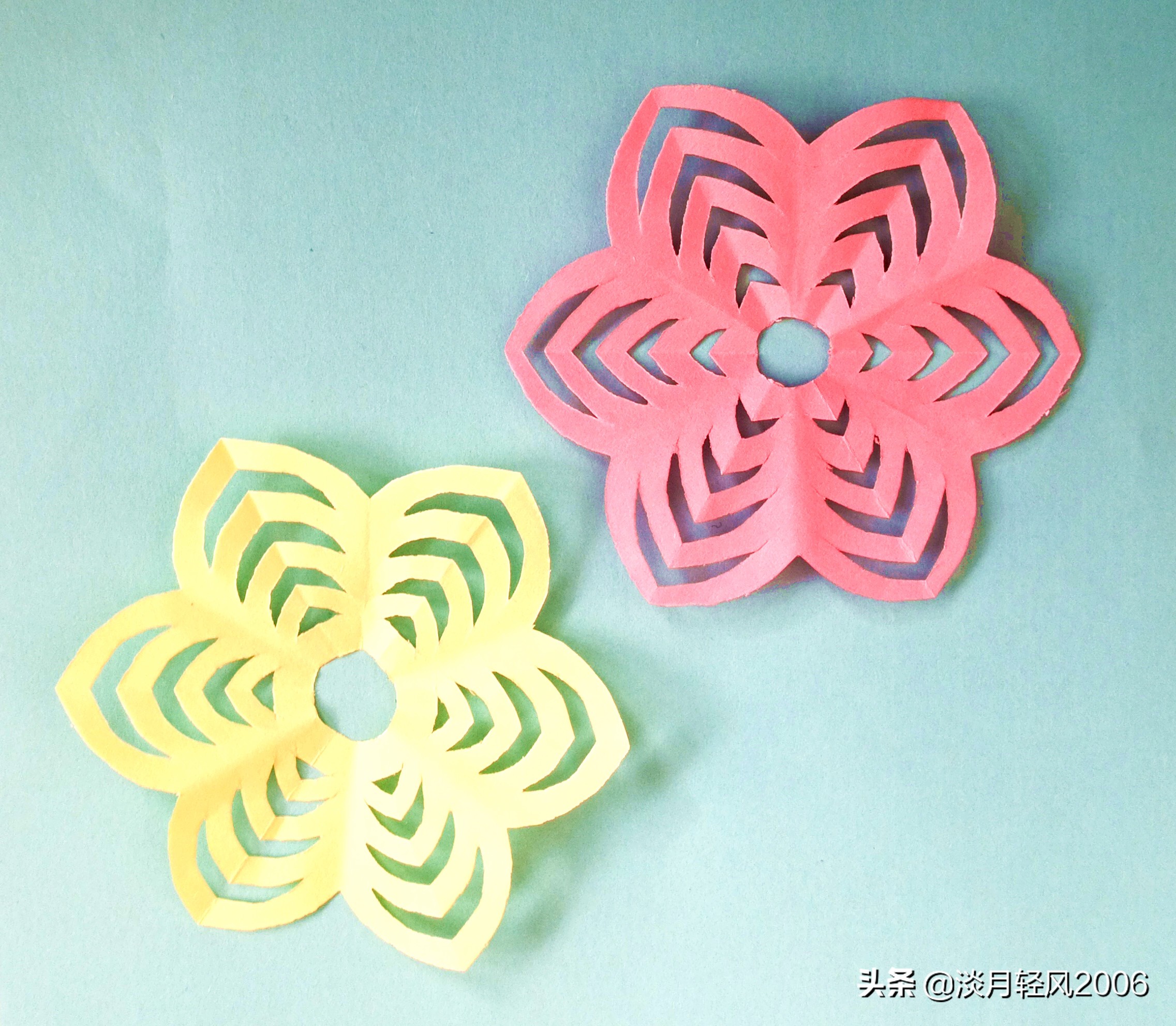 剪纸花朵放照片的教程简单又漂亮,幼儿园剪纸图片大全以及剪法