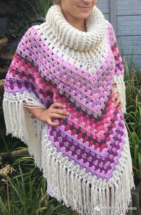 高档蕾丝钩花斗篷披肩防晒衣,针织披肩花样图片大全