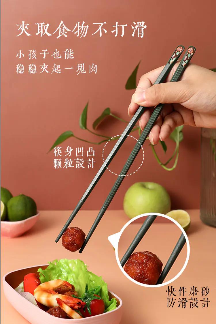 过年家里筷子该换了！日本樱花合金筷，高分子材料200℃耐高温