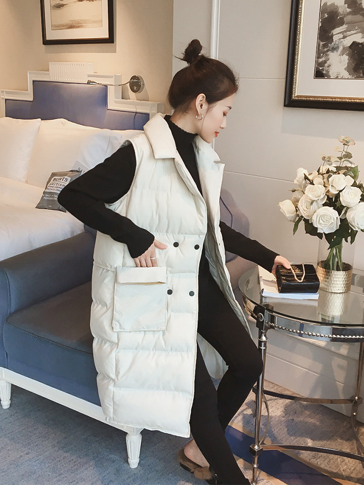 新款时尚显瘦修身秋冬季棉马甲,洋气棉马甲中长款高级感