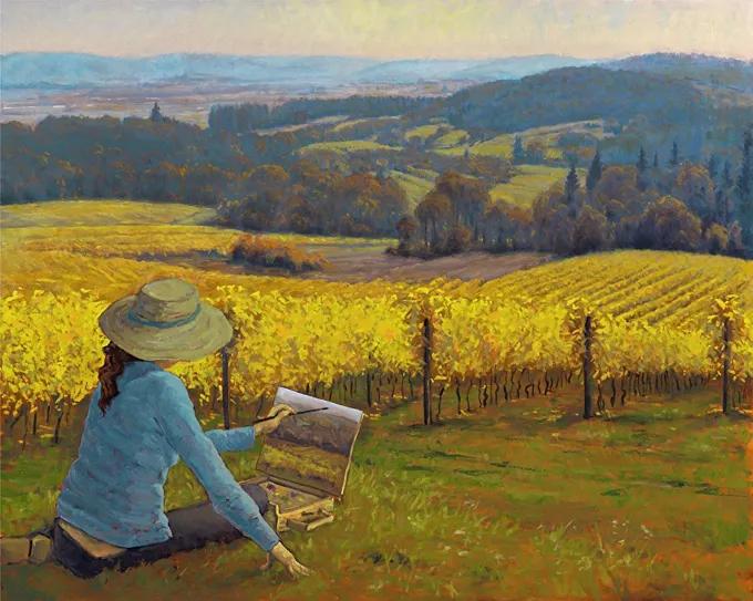 光感特别强的油画风景作品,厚重浓艳的油画风景很浪漫很美