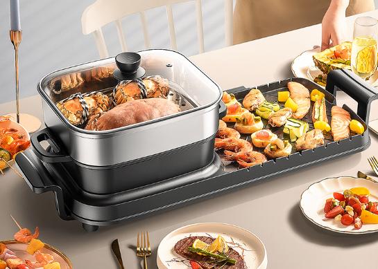 涮烤一体两大一小,涮烤一体锅涮多烤少