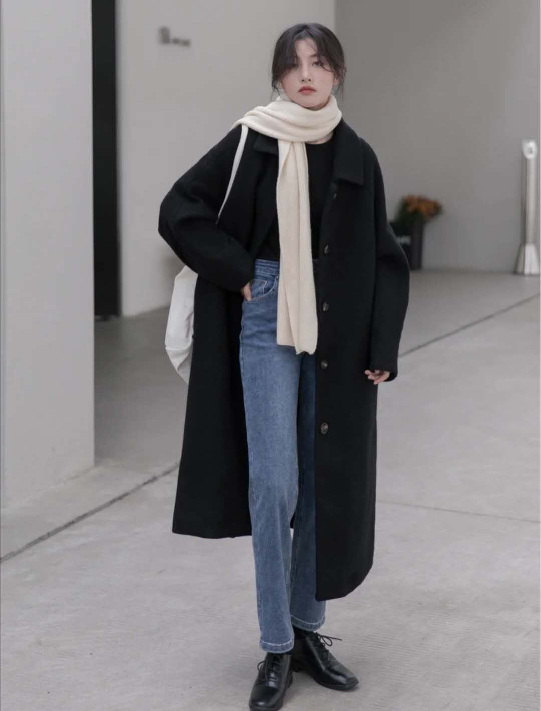 冬天戴围巾欧美,冬天围巾这样系百搭时尚