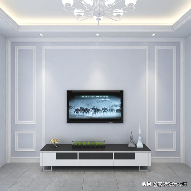 12厘米石膏线装修效果图,2021背景墙石膏线装修风格简单