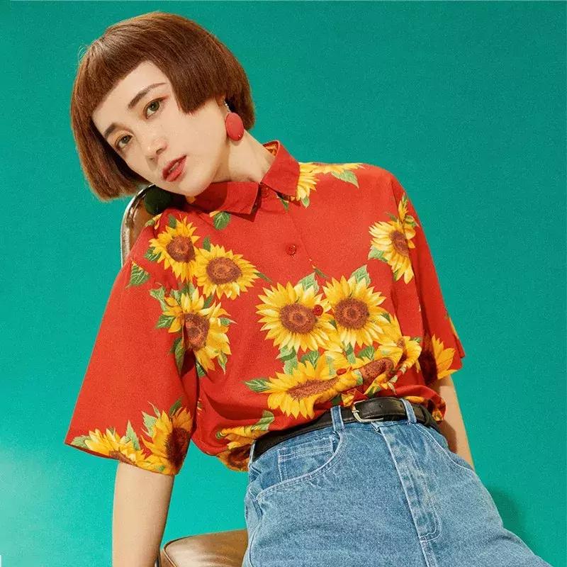 碎花衬衫和白衬衫哪个更好看,雪纺衬衫女夏季碎花领妈妈款