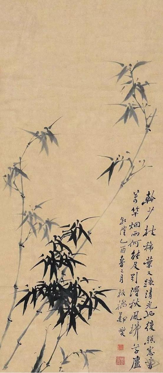 郑板桥听竹图高清大图,郑板桥竹子画欣赏三百字