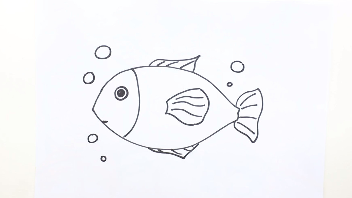 十种鱼的画法,鱼画法简笔画