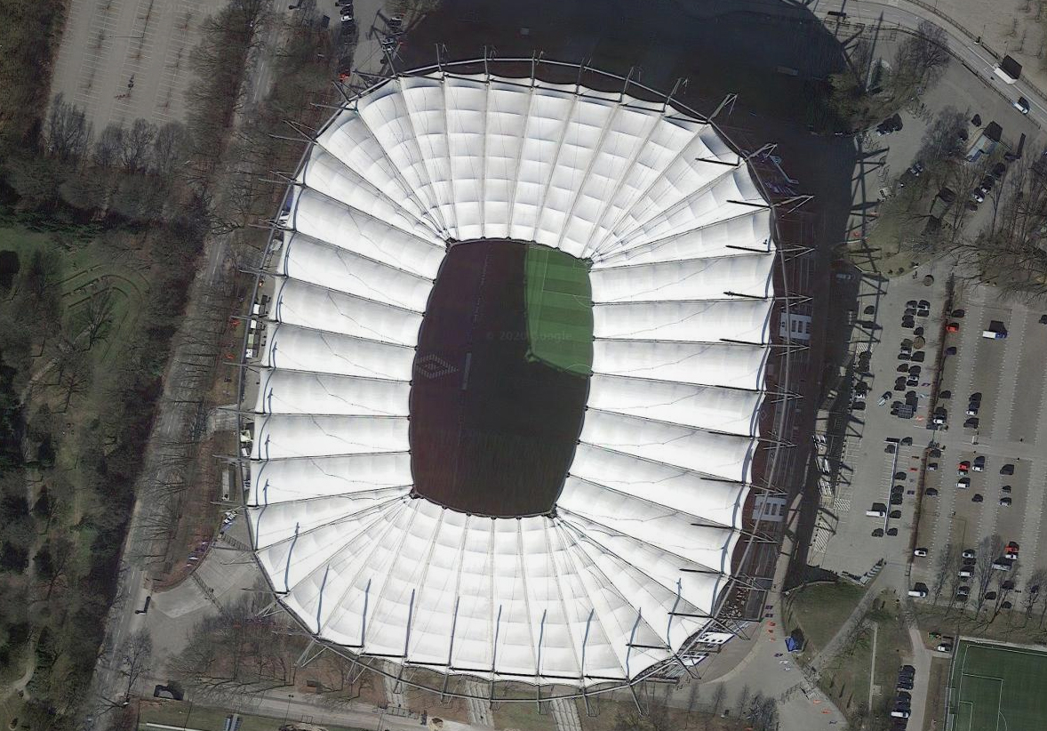 卫星航拍欧洲足球场,卫星地图看欧洲杯