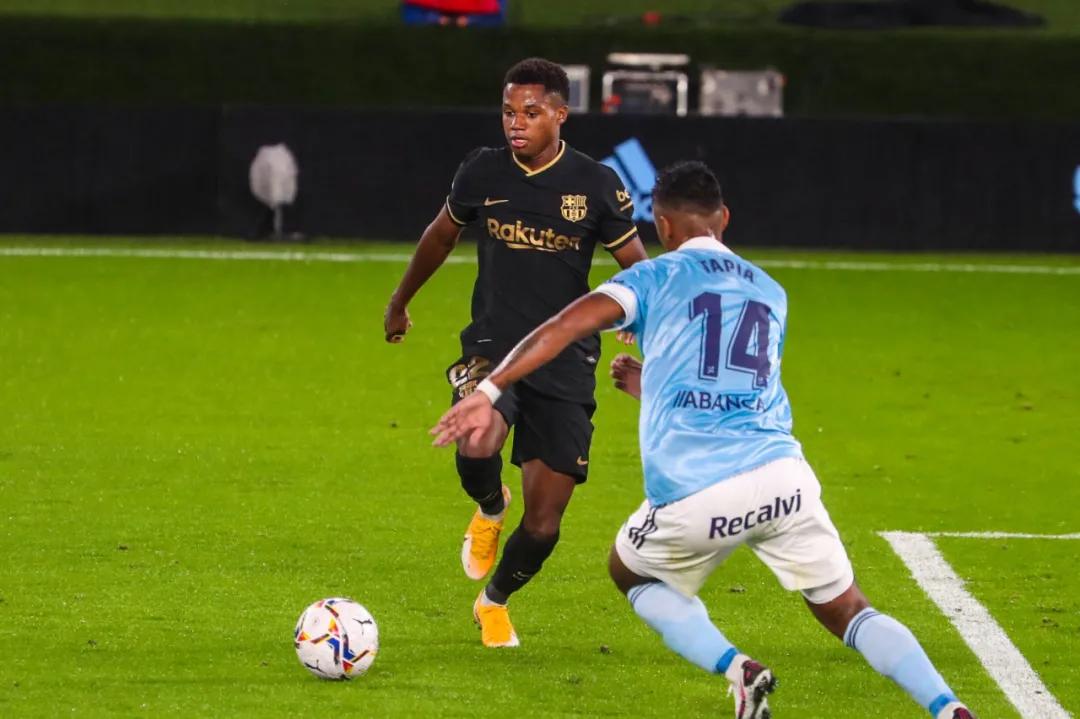 巴萨3比2塞尔塔全场集满,法蒂破门巴萨进球视频