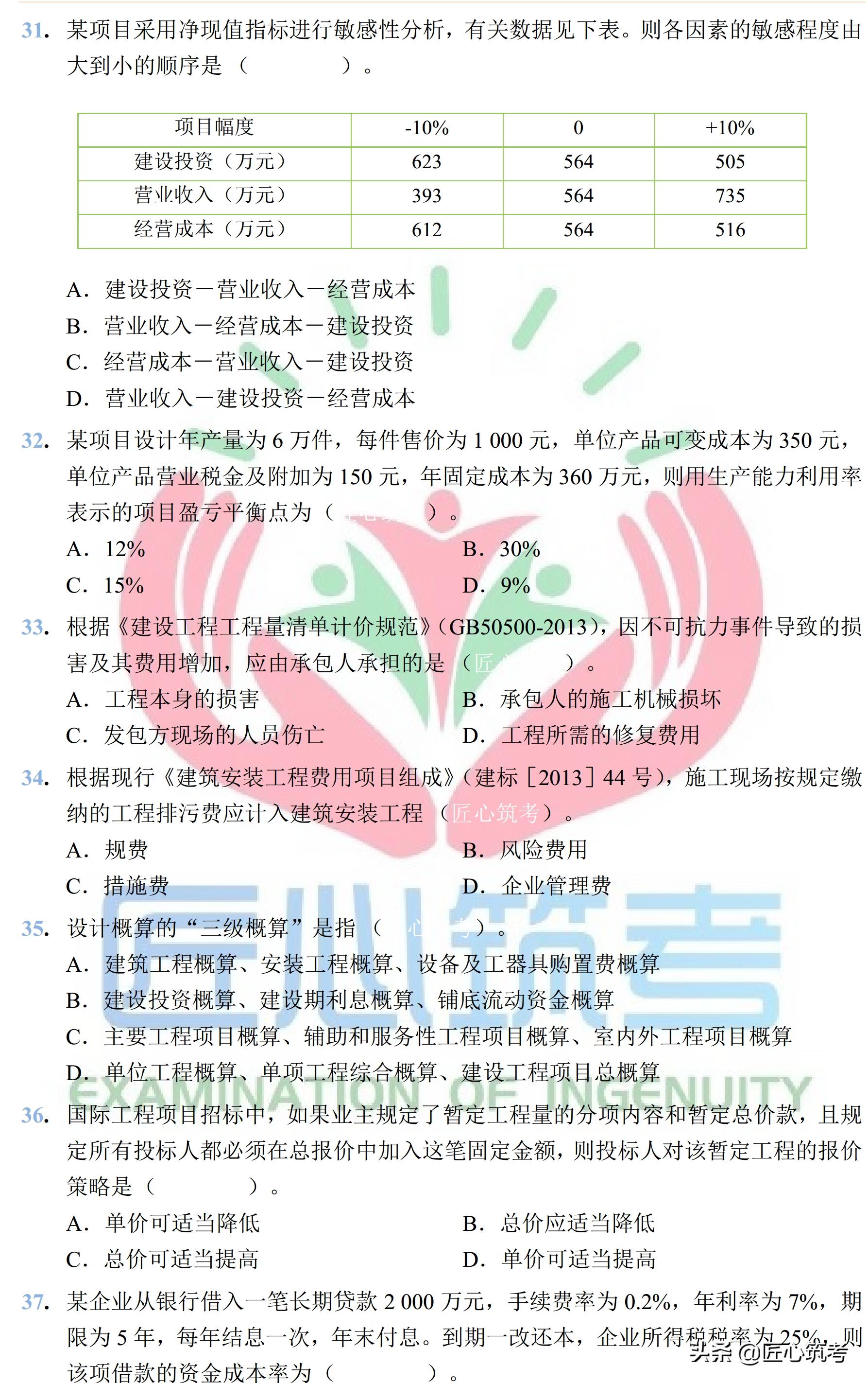 2013年市政一建真题案例,2022一建工程经济真题视频解析