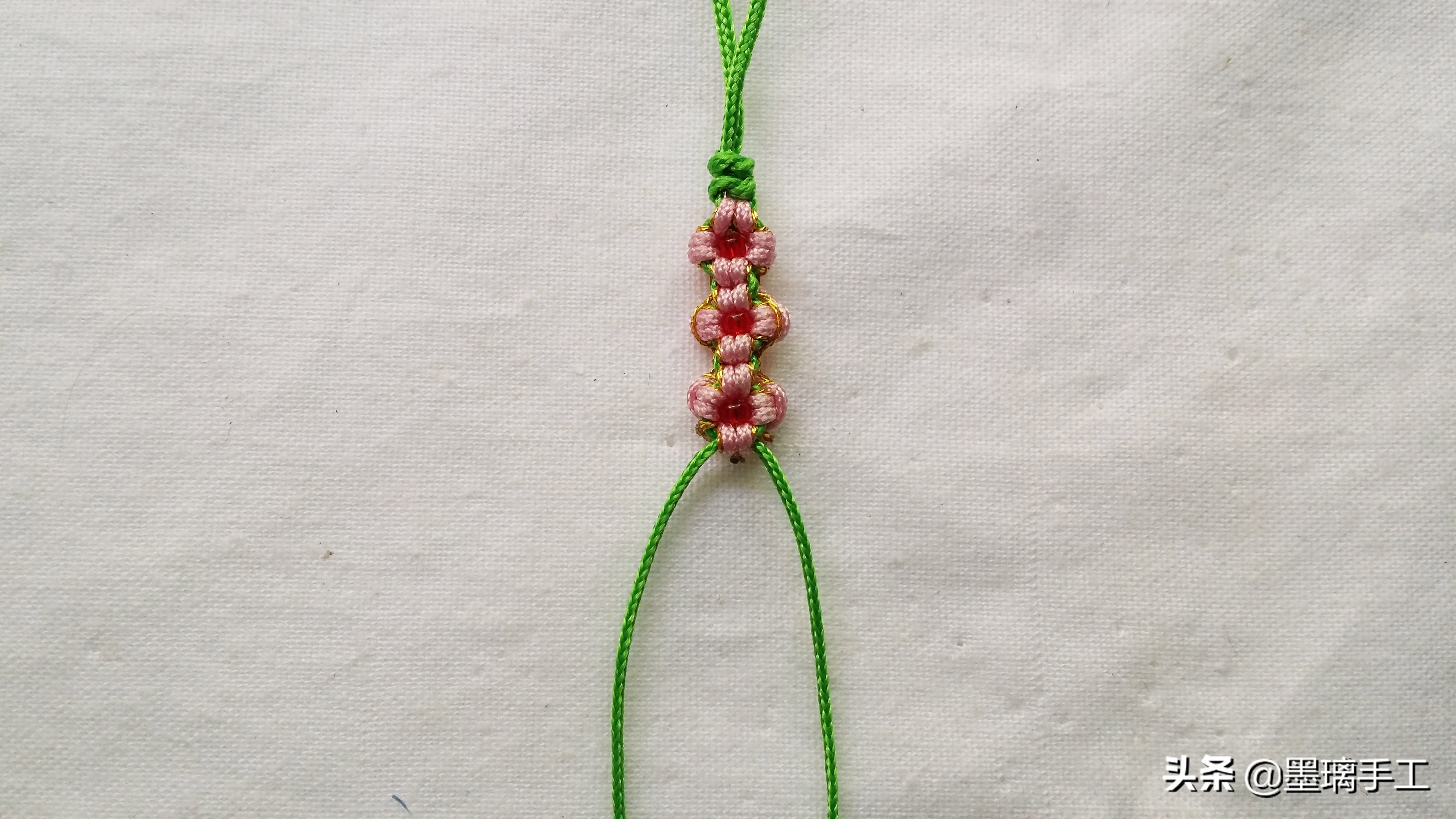 桃花结手机绳编织教程,手工编织情丝结视频教程