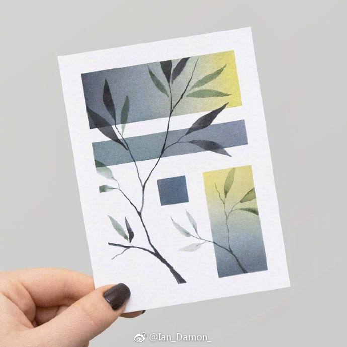 植物水彩配色大全,玫瑰花水彩色卡大花