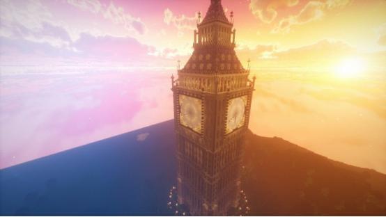 大神把大本钟“偷”进《我的世界》游戏还原英国国宝真假难辨