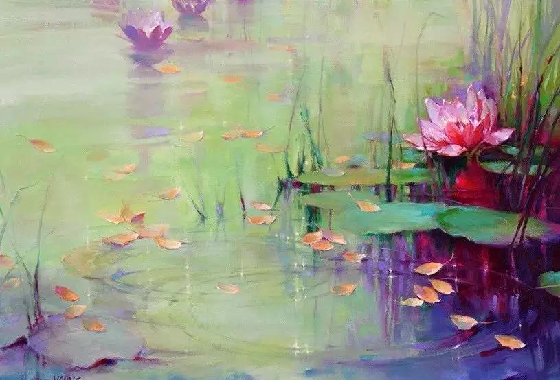 莫奈的睡莲紫色,莫奈睡莲和梵高睡莲