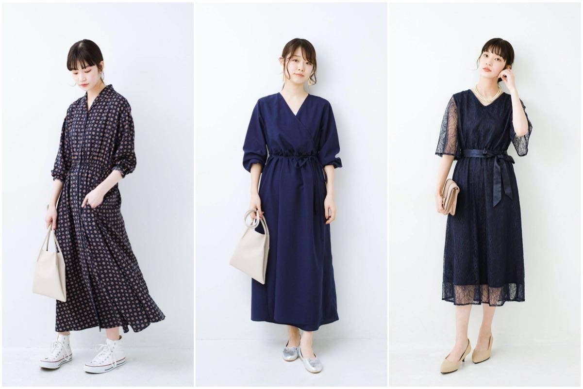 早春减龄时尚连衣裙搭配,日系连衣裙穿搭中长款秋冬