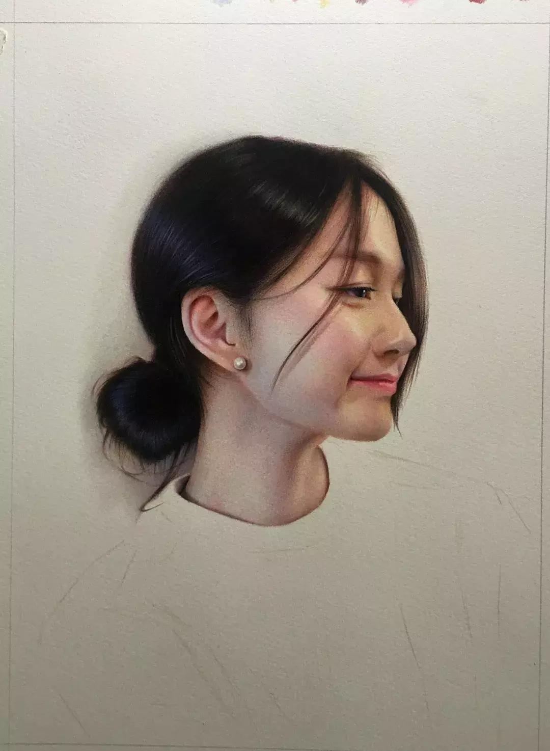 写实彩铅画,超好看素描画迪丽热巴