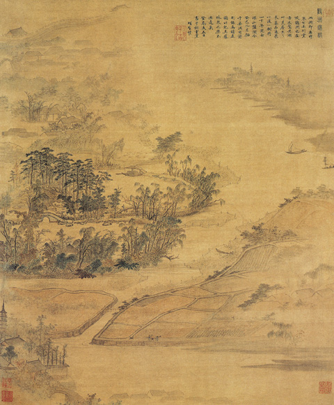 明代吕纪山水画作品高清大图赏析,明代周用山水画作品高清大图赏析