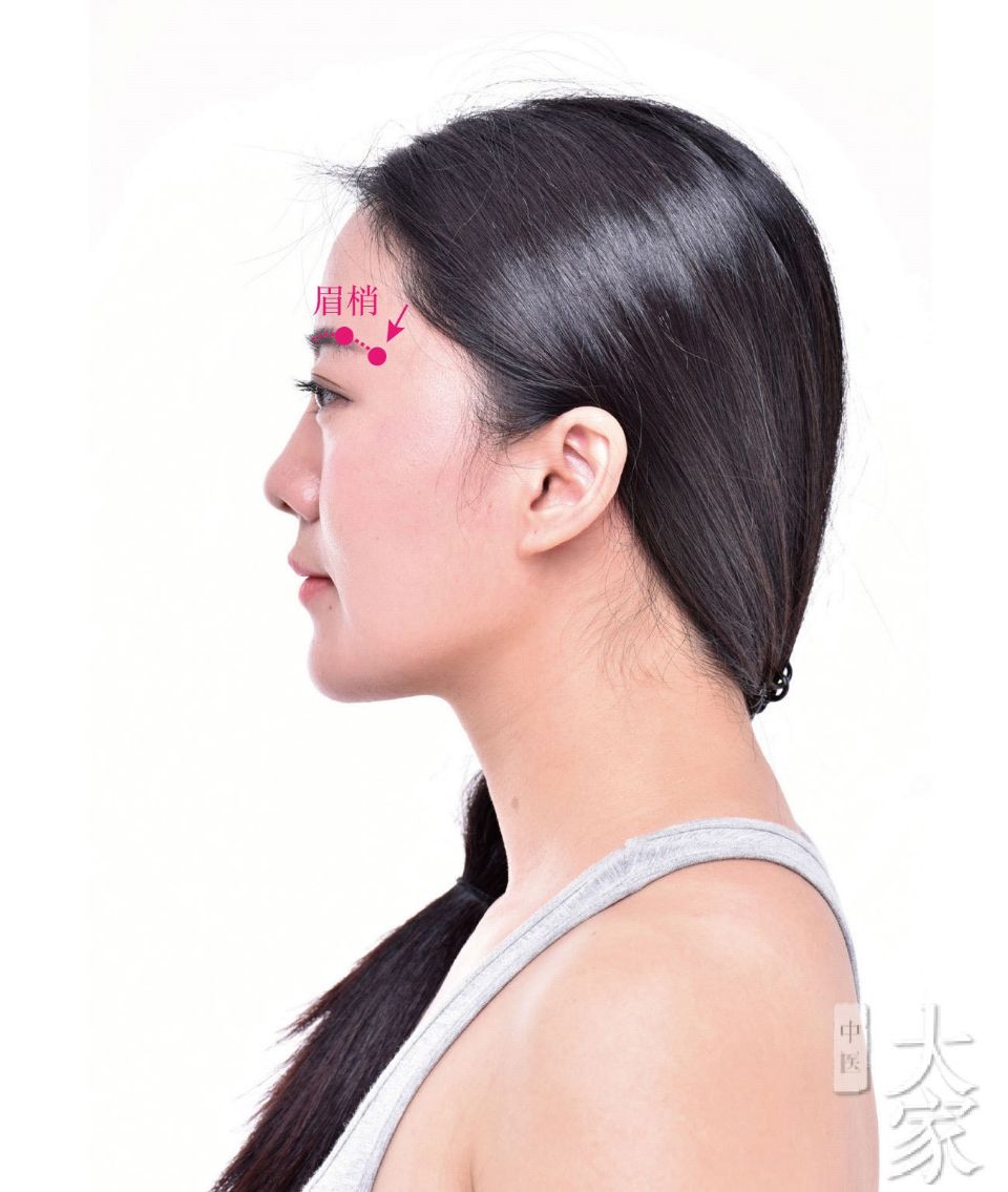 头晕目眩，眼睛里出现亮光可按摩此穴，并且有消除鱼尾纹的作用