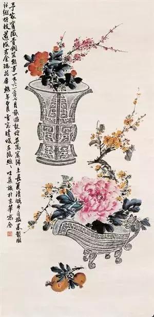 艺术上大胆实践,勇于创新,主张花鸟和山水相结合.