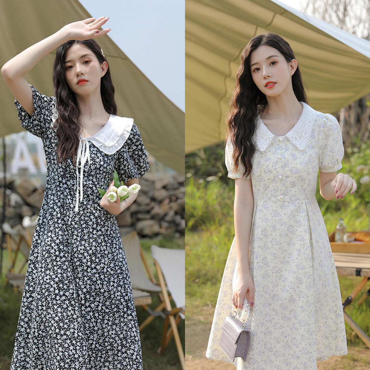 2023年春夏时尚碎花减龄连衣裙,今年夏天又流行起来的碎花连衣裙