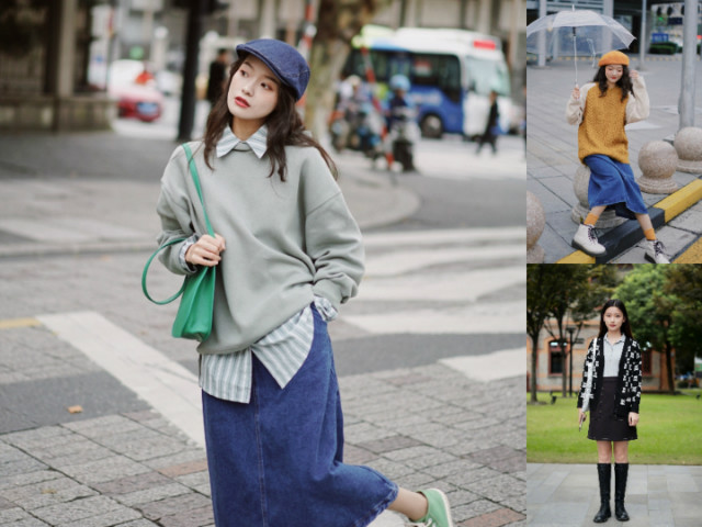 牛仔裙半身裙微胖显瘦长款,适合微胖女生的显瘦牛仔裙