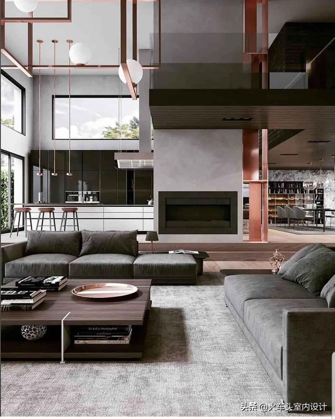 80款挑空客厅设计,大宅就该有这气势