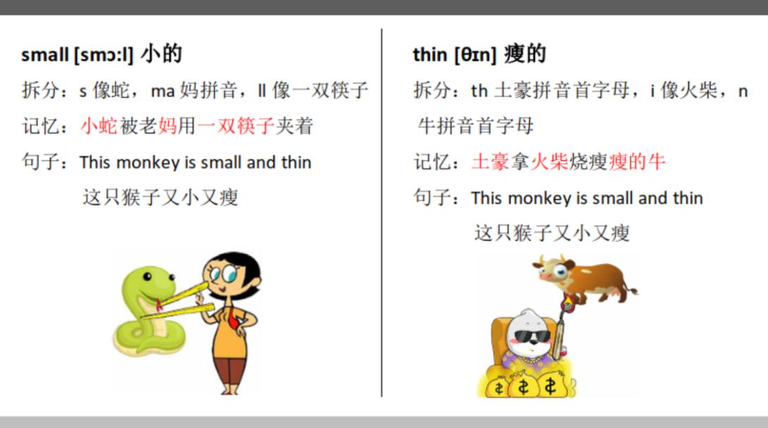 小的瘦的大的英语单词怎么念,小的瘦的短的高的矮的英语怎么写