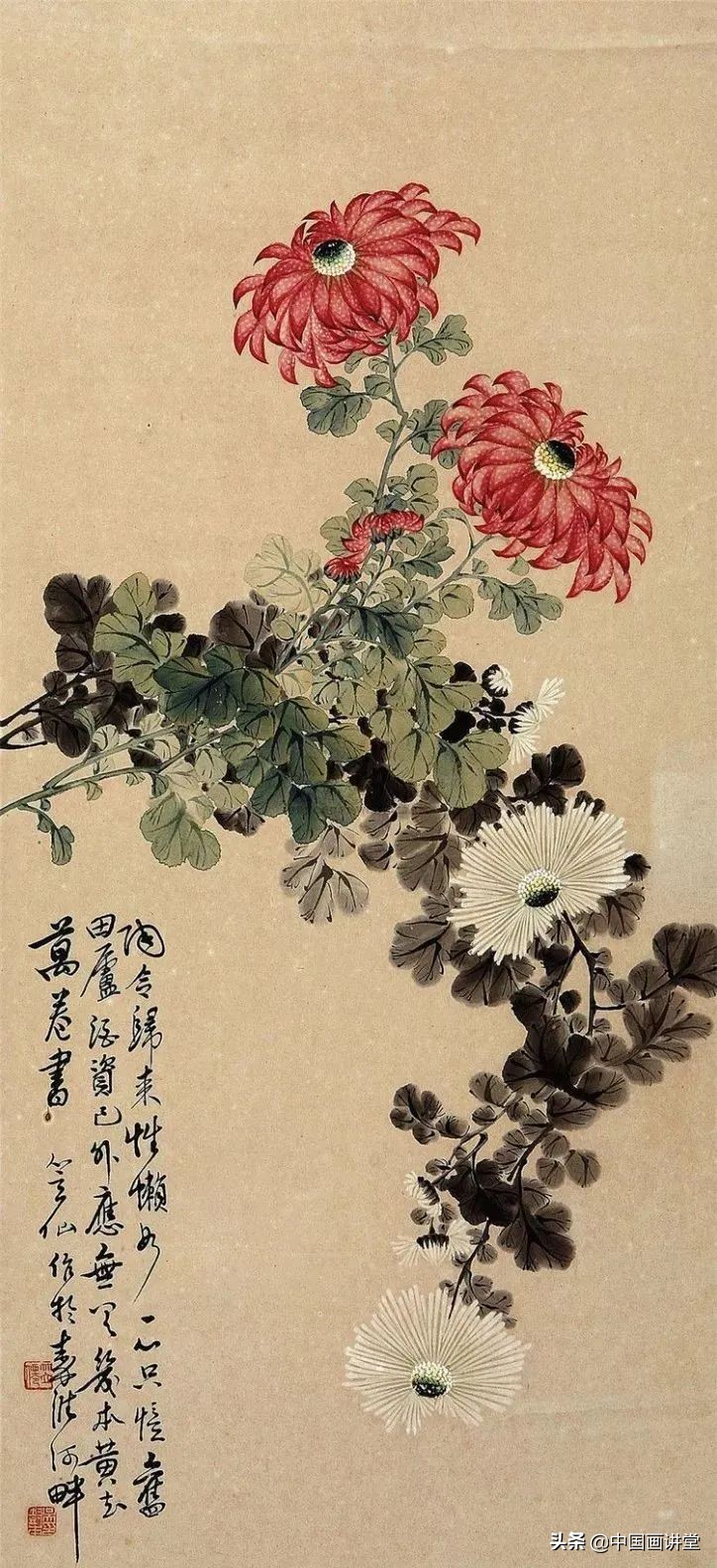 写意冬荷国画作品,金丝菊写意国画作品欣赏