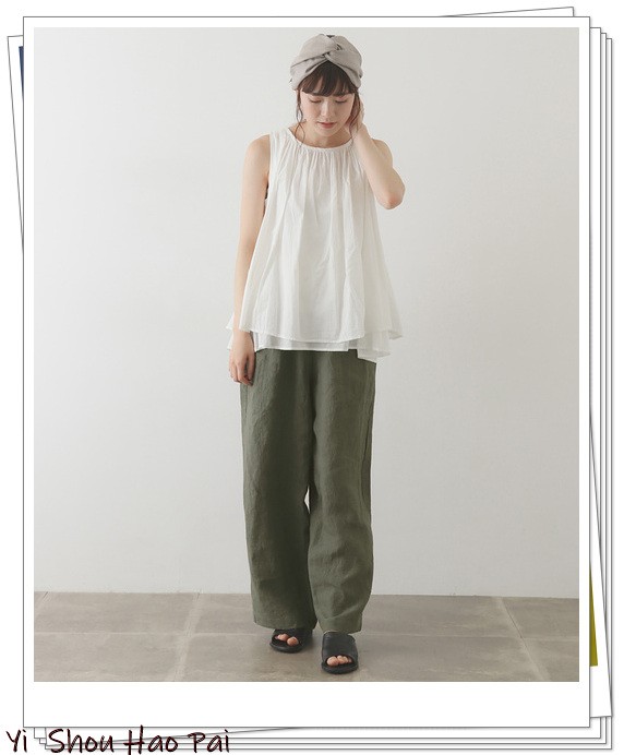 夏天绿色短袖阔腿裤套装配的凉鞋,黑色阔腿裤配绿色碎花上衣好看吗