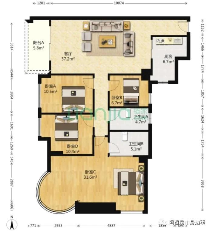 新旧交织的城市界面，富基广场
