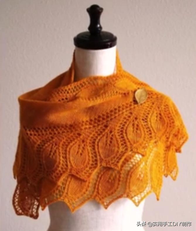 新款针织秋冬宽松披肩怎么织,针织中长款披肩