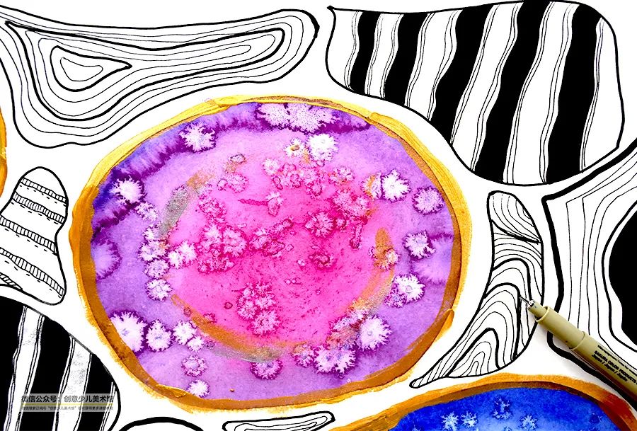 五彩石儿童画,好看的石头儿童画