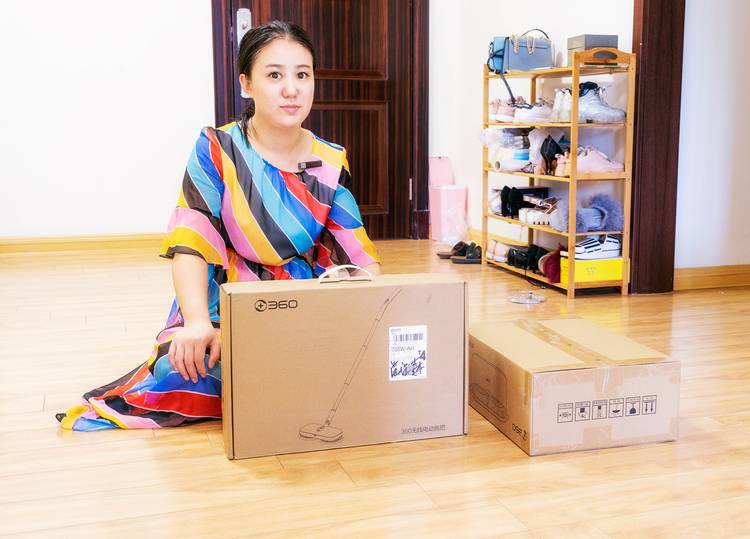 360多旋转免洗拖把慢动作拖地教程,无死角电动拖把