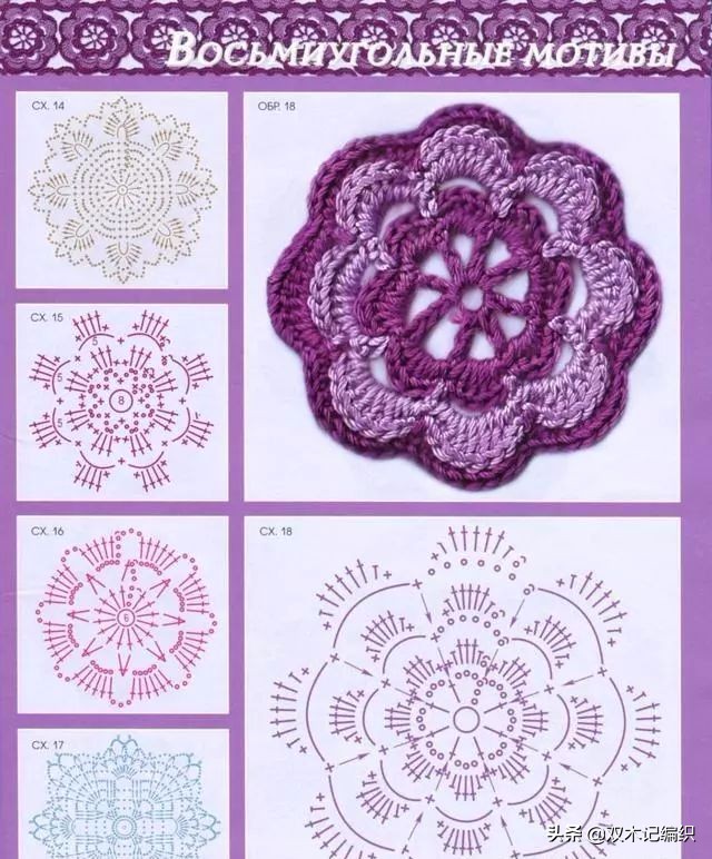 钩针花样大全图解圆形,圆形钩针花样大全图解