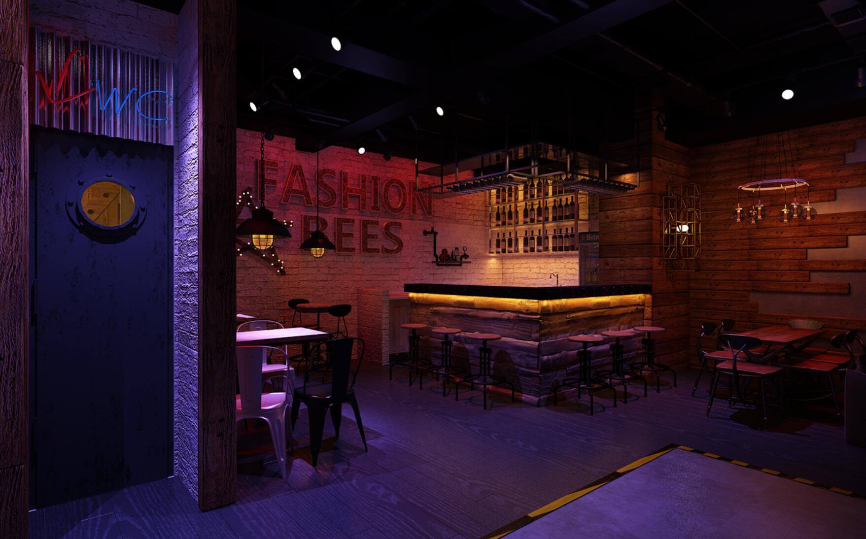 民宿酒吧吧台设计效果图,如何设计酒吧吧台以及注意事项