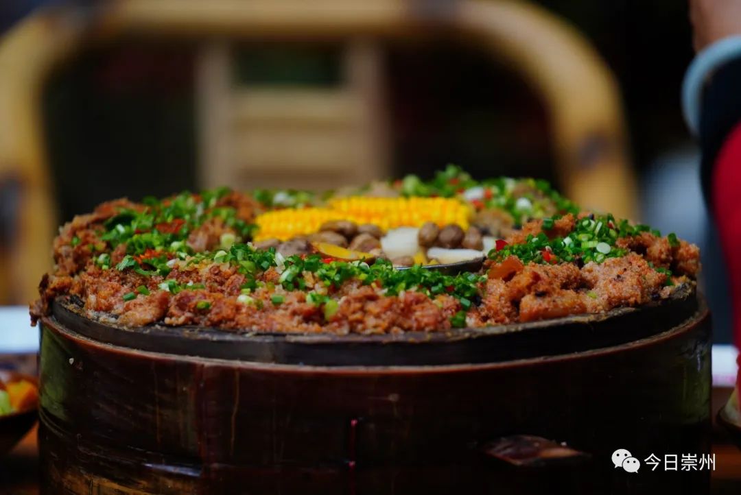 四川崇州怀远镇网红小吃粉蒸肉,崇州美食粉蒸肉