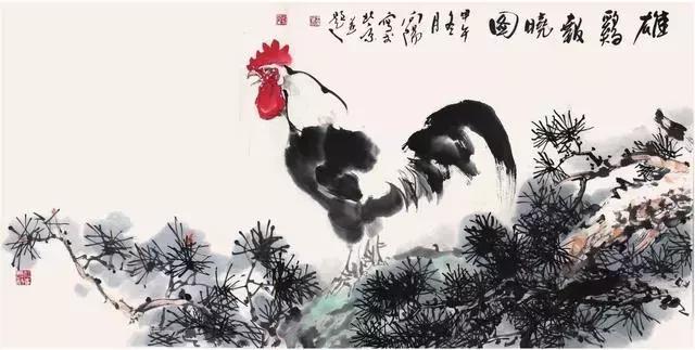 中国画中公鸡的写意画法,中国画鸡的学习方法