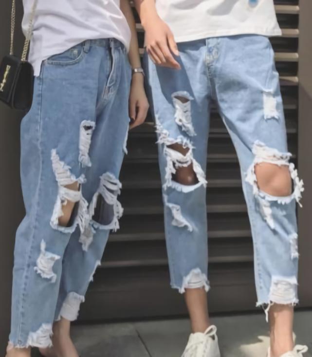 女孩夏季清凉套装牛仔裤,清凉阔腿牛仔裤