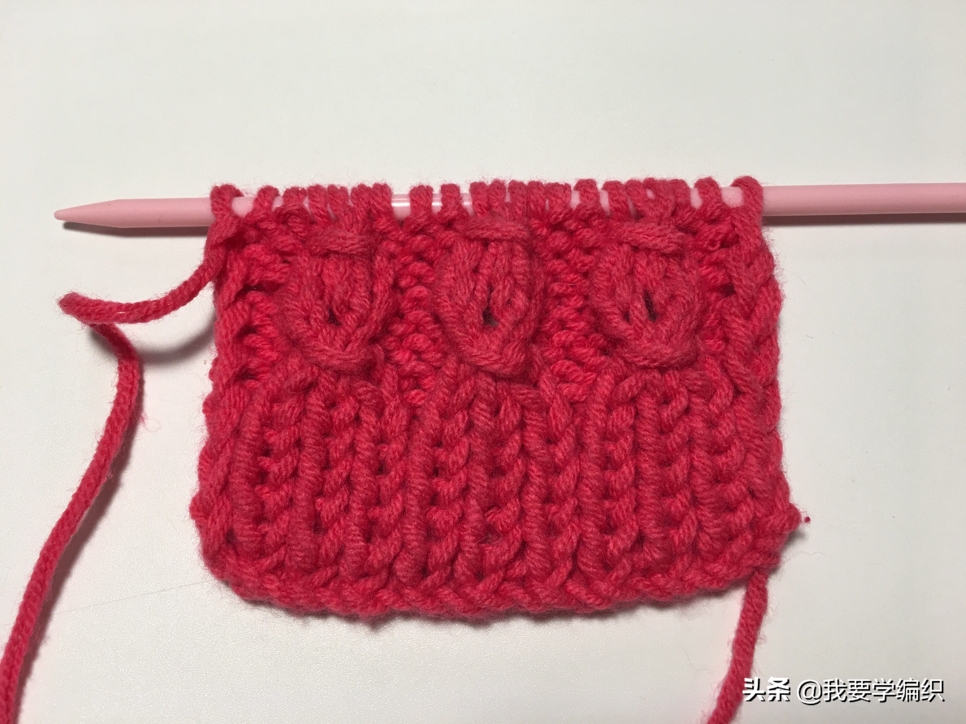 灯笼花底边编织教程,棒针编织大红灯笼教程