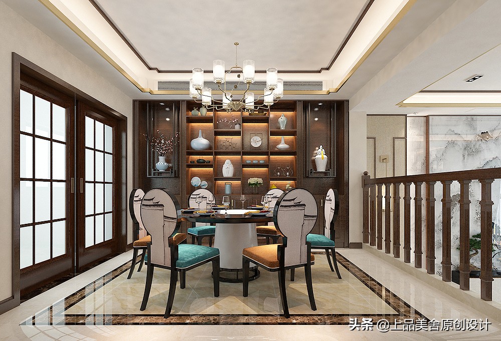 350平米别墅,看多了花里胡哨的风格,最后觉得还是中式最好看