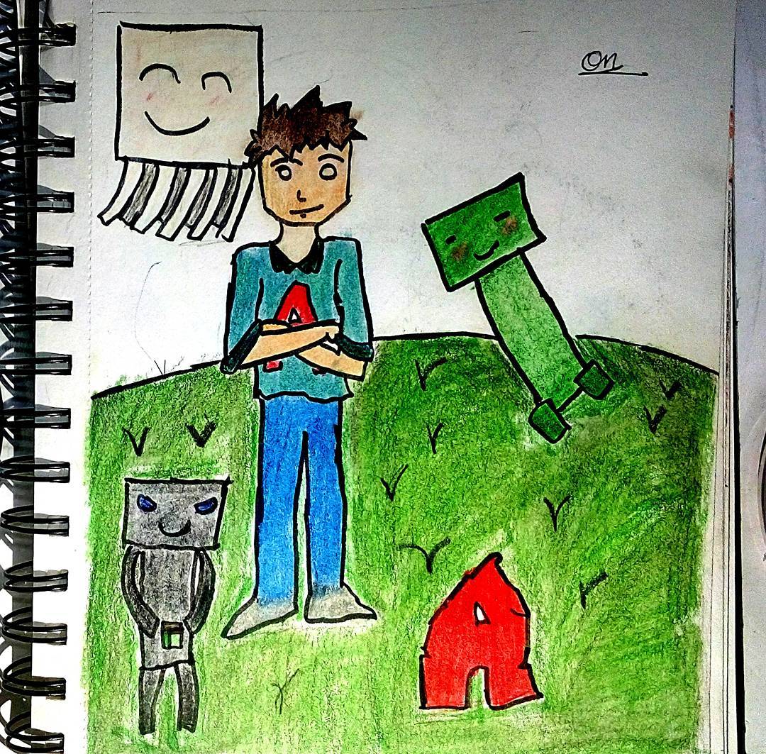 13张出自小学生之手,惊为天人的mc像素画!连数学书都不放过