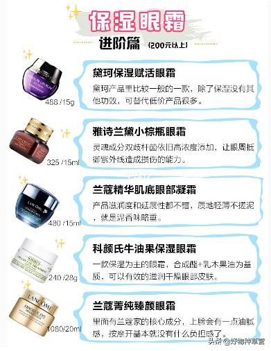 眼霜成分和功效大全,10款超火的眼霜测评