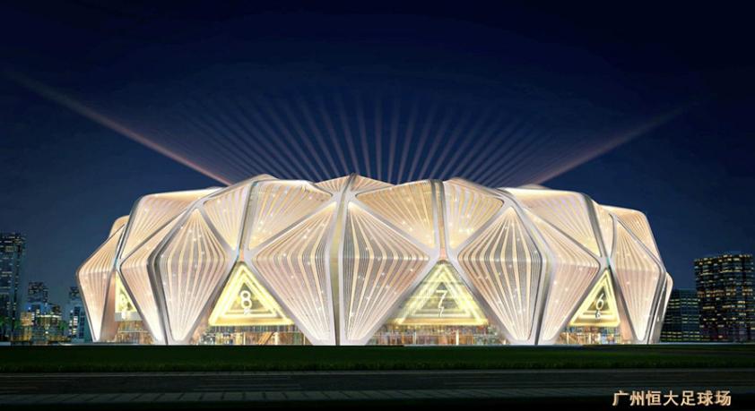广州恒大莲花体育足球场,恒大足球场内部效果图