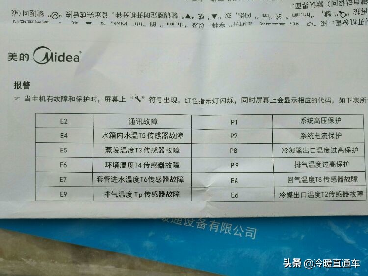 空气能故障代码e6,空气能故障代码d1怎么修