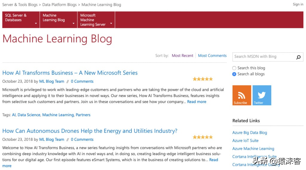 40个必读的AI/机器学习世界顶尖博客