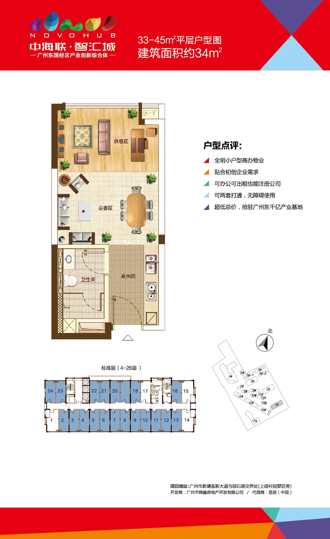 新塘唯一明火有阳台公寓，中海联智汇城复式26-49方12900元/方起